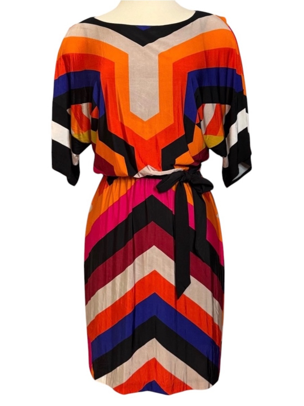 Trina Turk size 2 Multicolor Chevron Belted Women’s Dress
